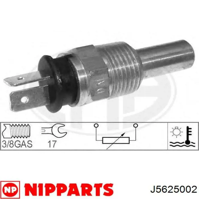 Sensor de temperatura del refrigerante J5625002 Nipparts