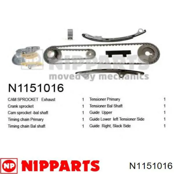 N1151016 Nipparts комплект цепи грм
