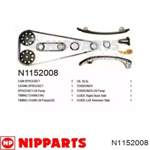 Kit de cadenas de distribución N1152008 Nipparts