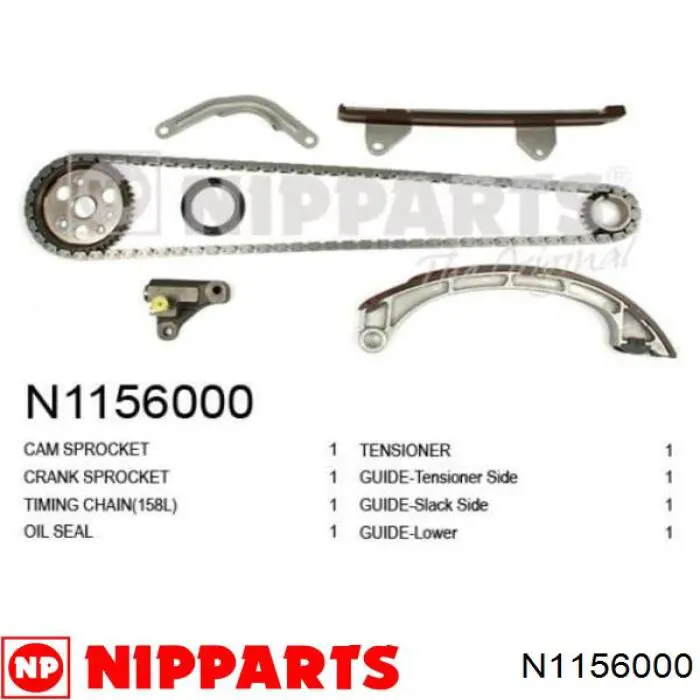 Kit de cadenas de distribución N1156000 Nipparts