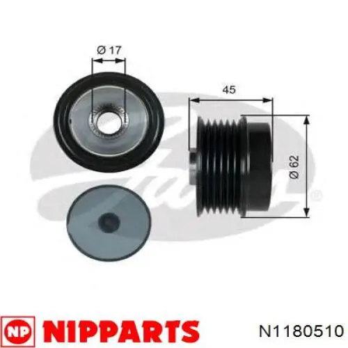 Шкив генератора N1180510 Nipparts