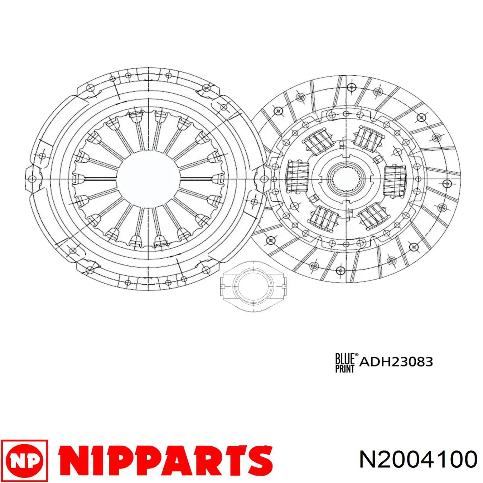 Kit de embrague (3 partes) N2004100 Nipparts