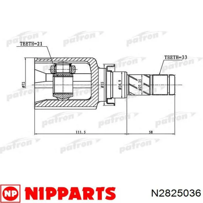 ШРУС наружный передний 400725 Trakmotive/Surtrack
