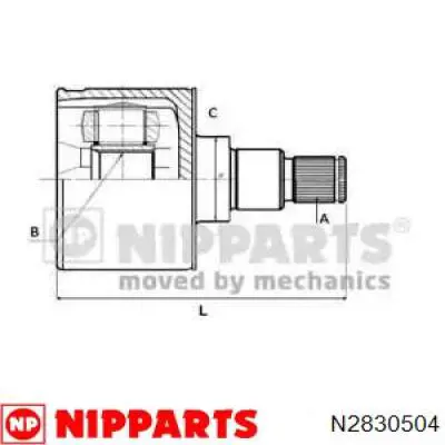 ШРУС внутренний передний правый N2830504 Nipparts