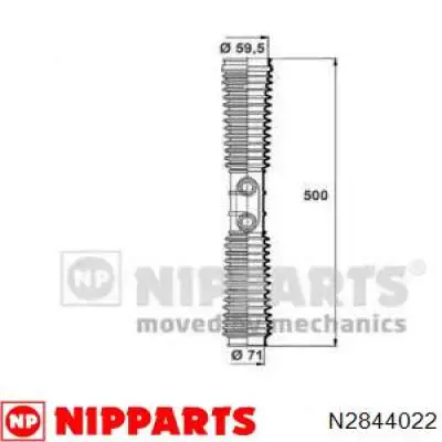 N2844022 Nipparts пыльник рулевого механизма (рейки левый)