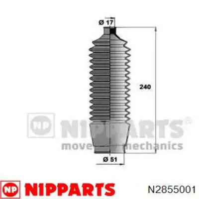 Пыльник рулевого механизма (рейки) правый N2855001 Nipparts