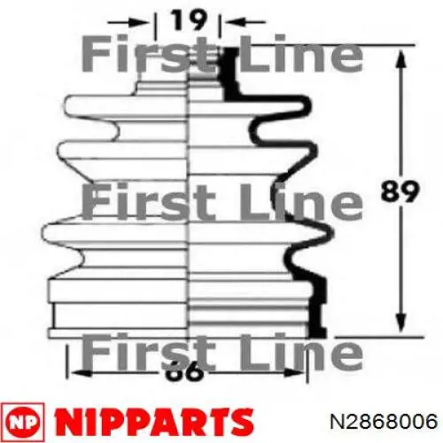 Пыльник ШРУСа передней полуоси наружный Nipparts N2868006