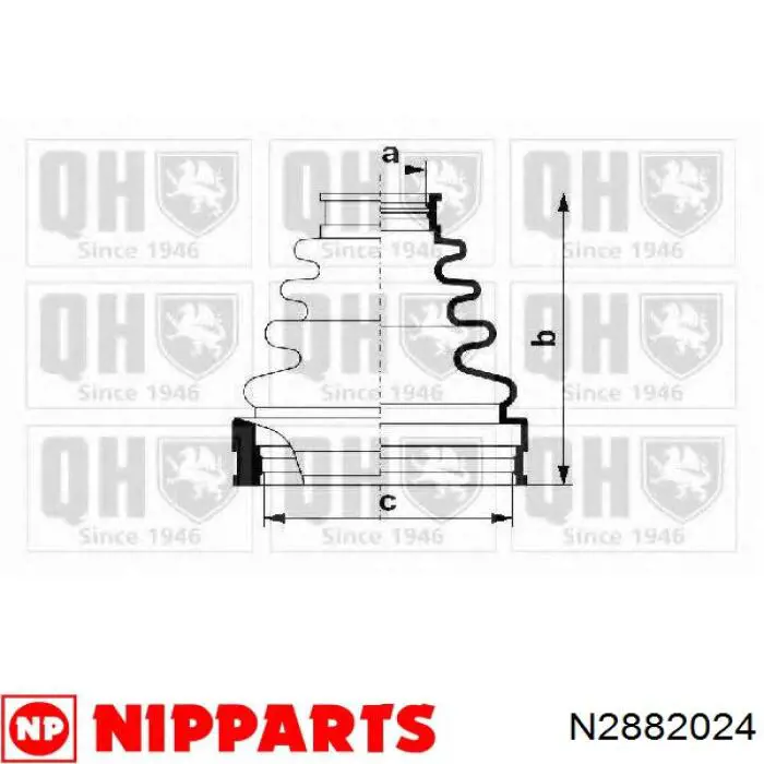 Купить N2882024 Nipparts Пыльник ШРУСа внутренний, передней полуоси, правый