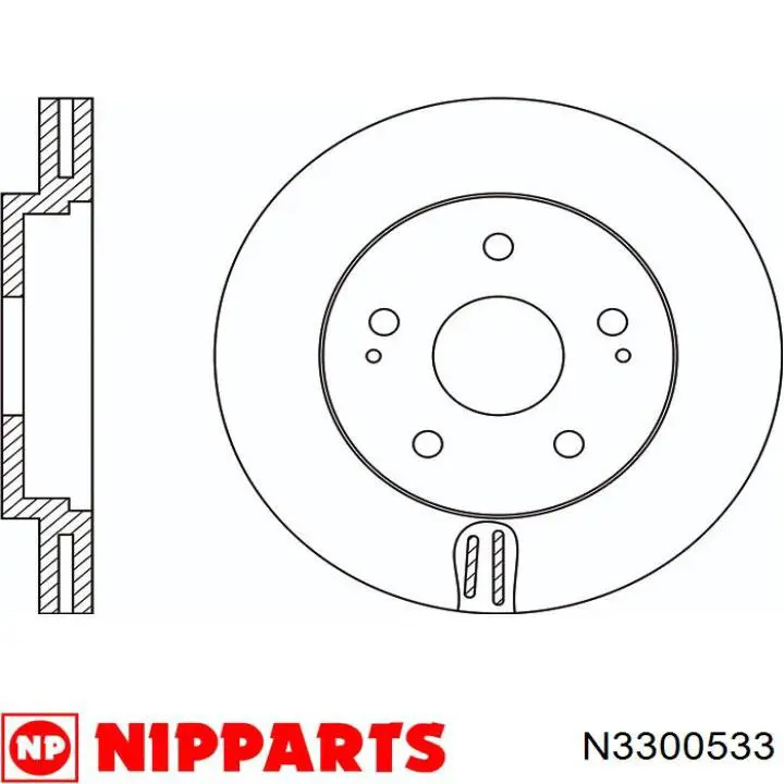 Тормоз дисковый передний Nipparts N3300533 цена, от 52.17 USD
