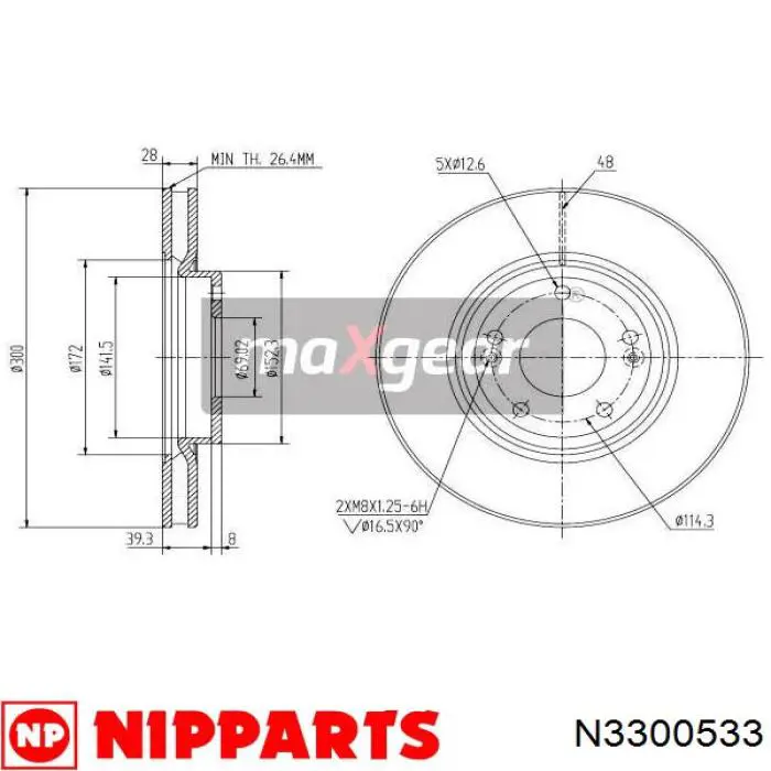 Купить N3300533 Nipparts Ротор тормозной