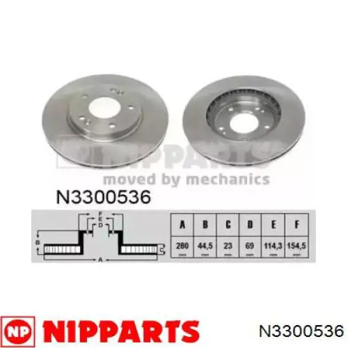 Передние тормозные диски N3300536 Nipparts