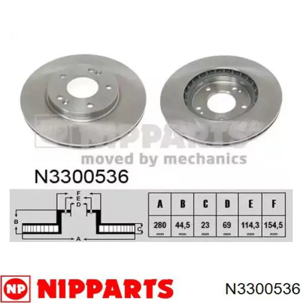 N3300536 Nipparts тормозные диски