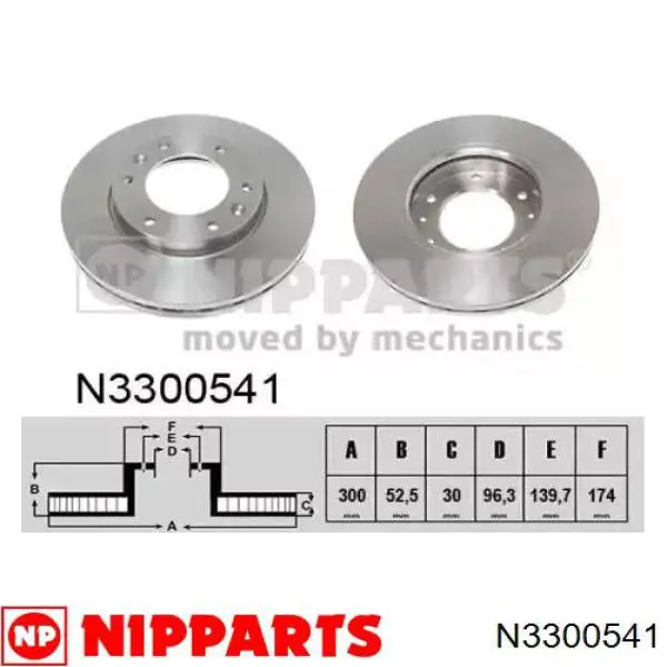 N3300541 Nipparts диск тормозной передний