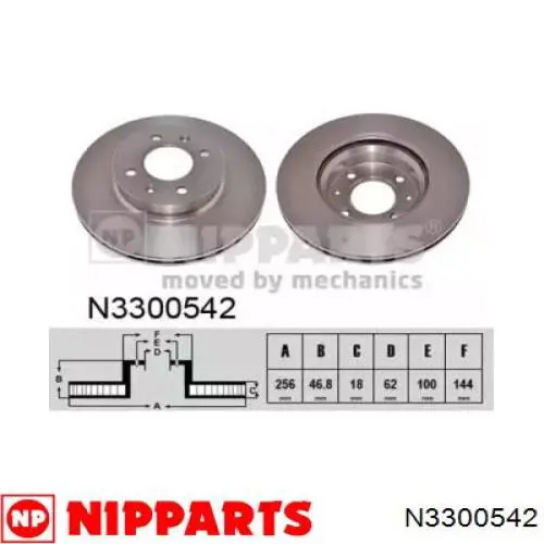 N3300542 Nipparts Диск тормозной передний