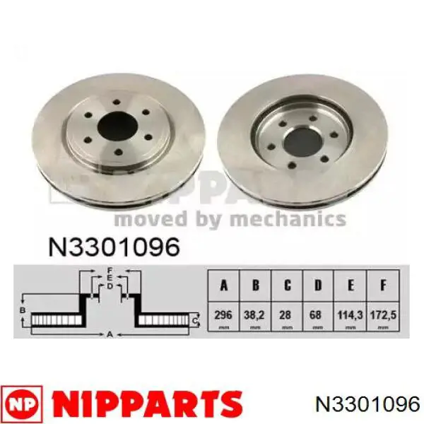 N3301096 Nipparts диск тормозной передний