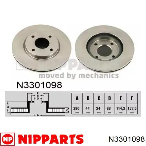 N3301098 Nipparts диск тормозной передний