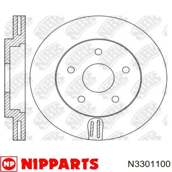 Тормоз дисковый передний Nipparts N3301100 цена, от 35.07 USD