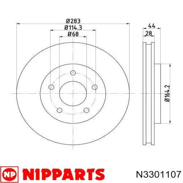 Передний тормозной диск LPR N2052V