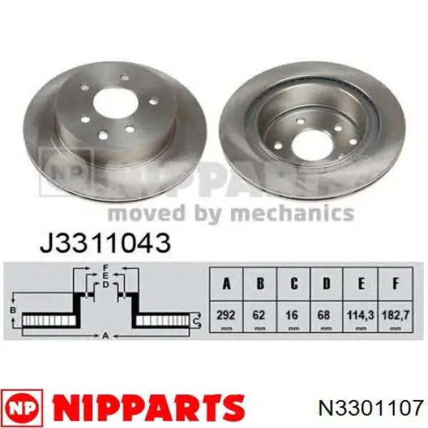 Передний тормозной диск Nipparts N3301107