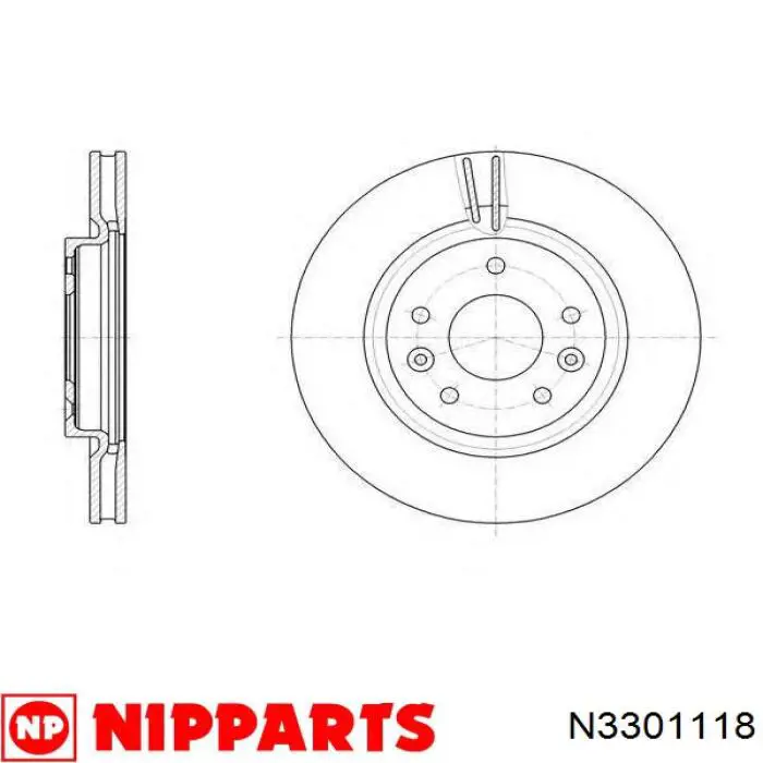 Передние тормозные диски N3301118 Nipparts