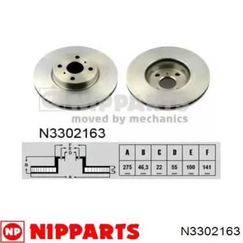 N3302163 Nipparts диск тормозной передний