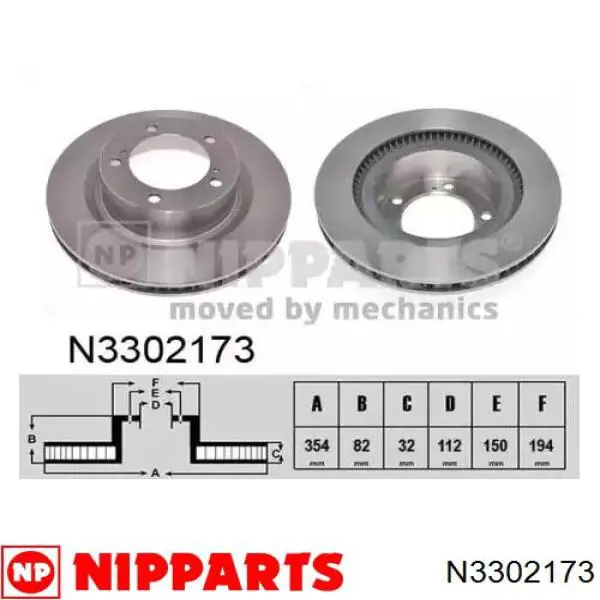 N3302173 Nipparts диск тормозной передний