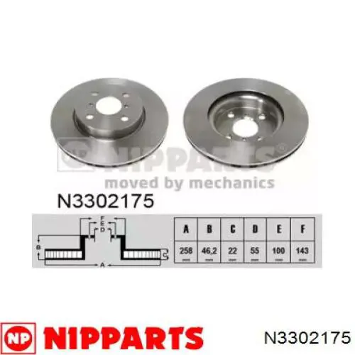 Передние тормозные диски N3302175 Nipparts