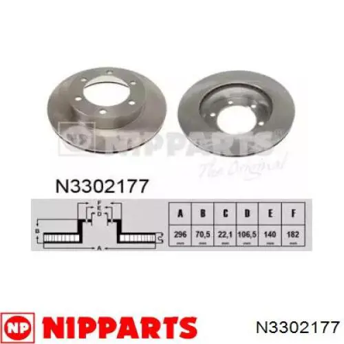 Передние тормозные диски N3302177 Nipparts