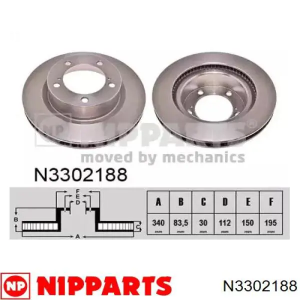 N3302188 Nipparts диск тормозной передний