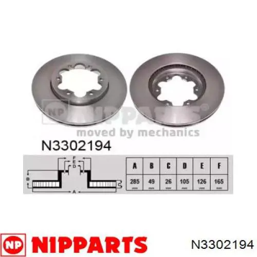 Передние тормозные диски T330A186 NPS