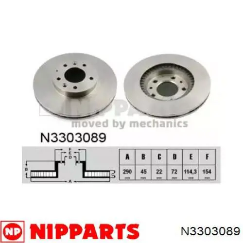 Передние тормозные диски N3303089 Nipparts