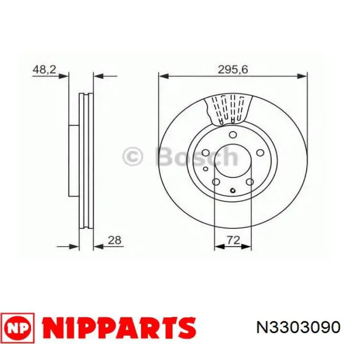 Передние тормозные диски N3303090 Nipparts