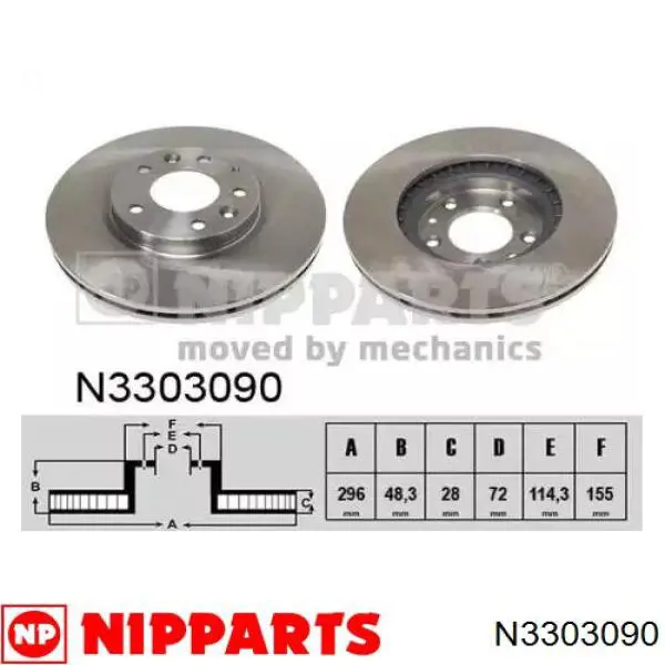N3303090 Nipparts диск тормозной передний