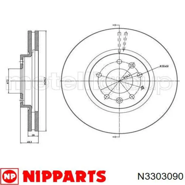 Купить N3303090 Nipparts Ротор тормозной