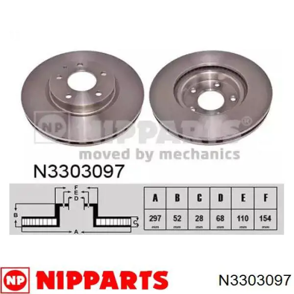 N3303097 Nipparts диск тормозной передний