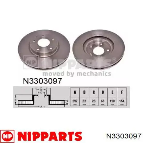 N3303097 Nipparts Диск тормозной передний