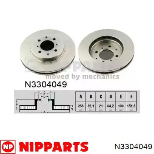 N3304049 Nipparts диск тормозной передний