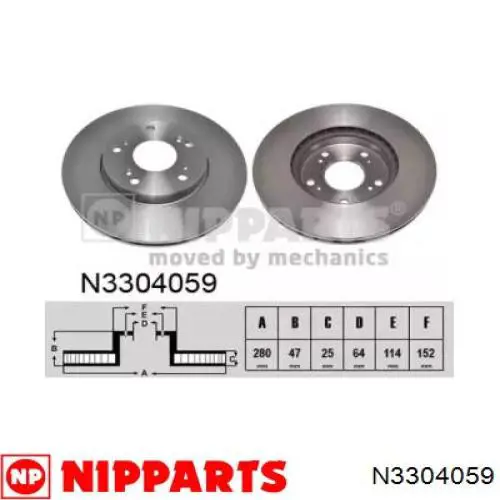 Передние тормозные диски N3304059 Nipparts