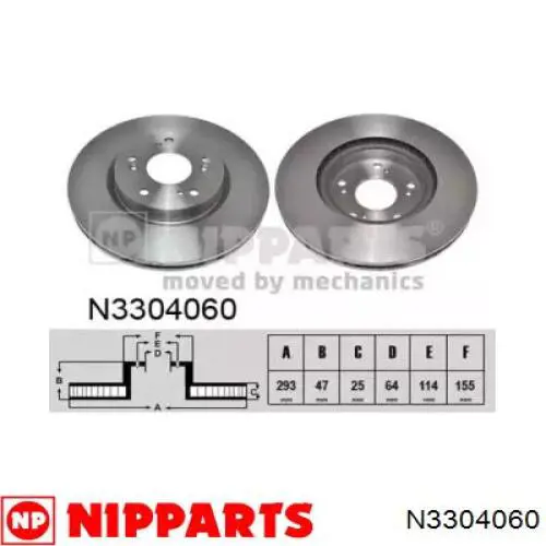 Передние тормозные диски N3304060 Nipparts