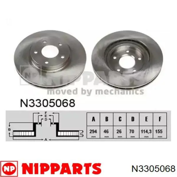 N3305068 Nipparts Диск тормозной передний