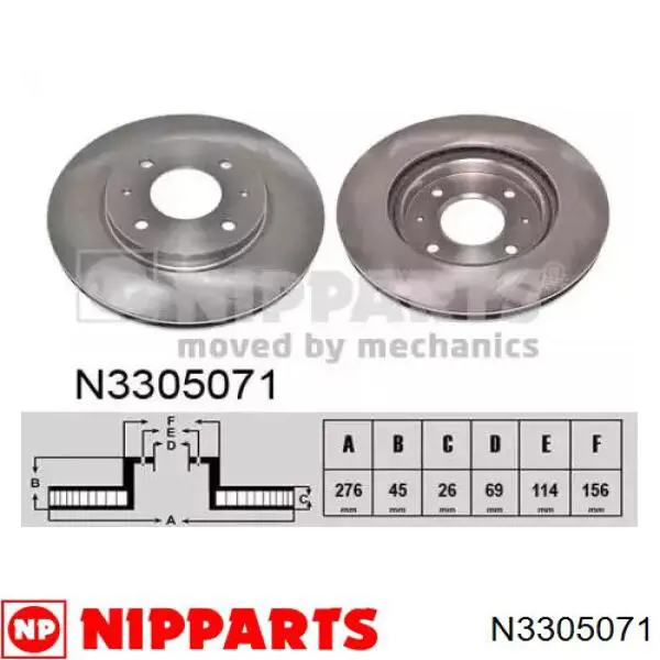 N3305071 Nipparts тормозные диски