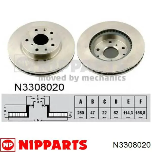 N3308020 Nipparts тормозные диски