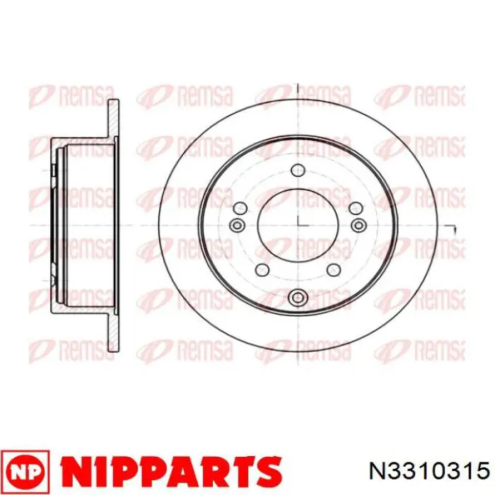 Задний тормозной диск Nipparts N3310315 цена, от 41.81 USD