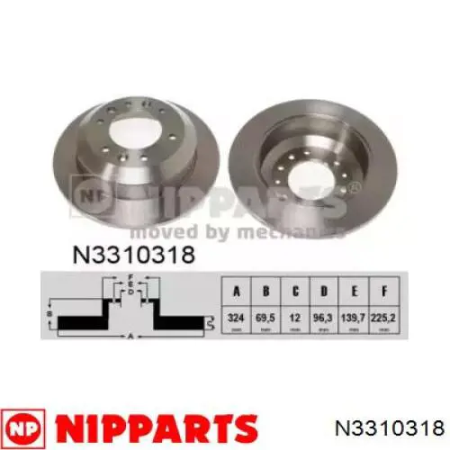 Тормозные диски N3310318 Nipparts