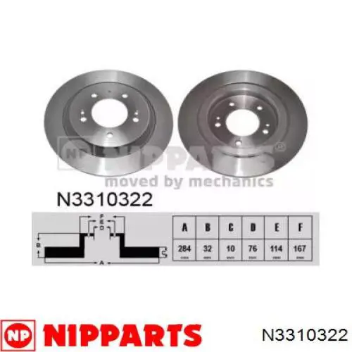 N3310322 Nipparts тормозные диски
