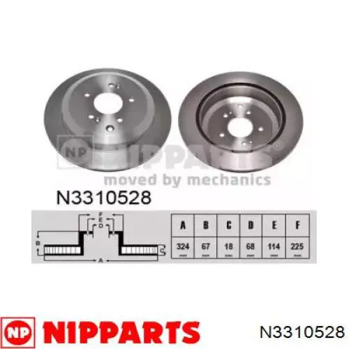 N3310528 Nipparts disco do freio traseiro