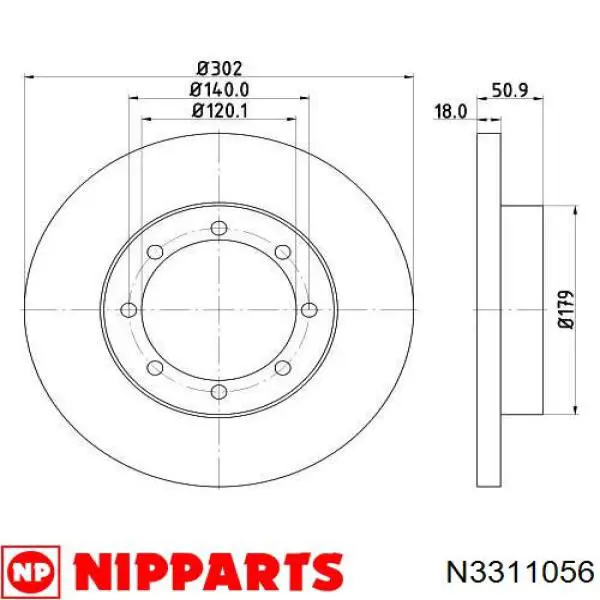 Тормозные диски N3311056 Nipparts