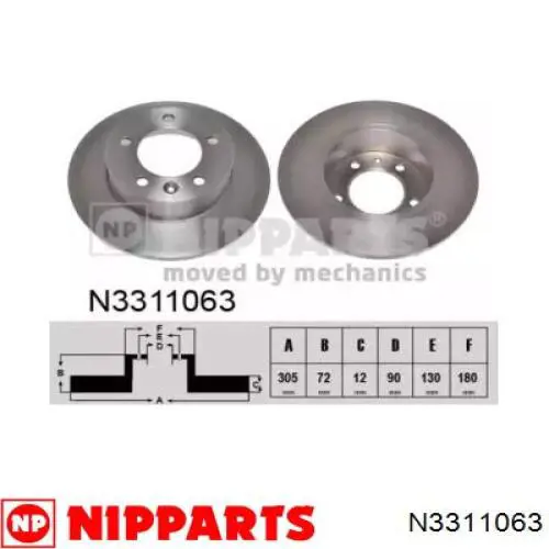 Тормозные диски N3311063 Nipparts