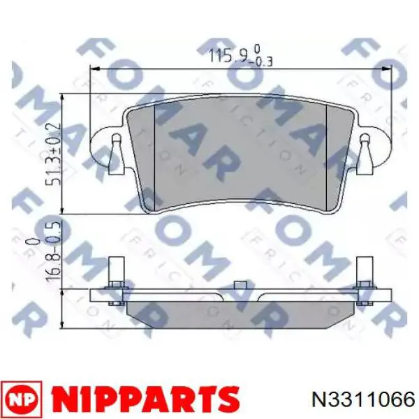 Тормозные диски N3311066 Nipparts