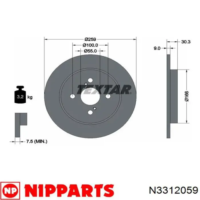 Задний тормозной диск Ford 94VB3A719AB цена, от 19.46 USD